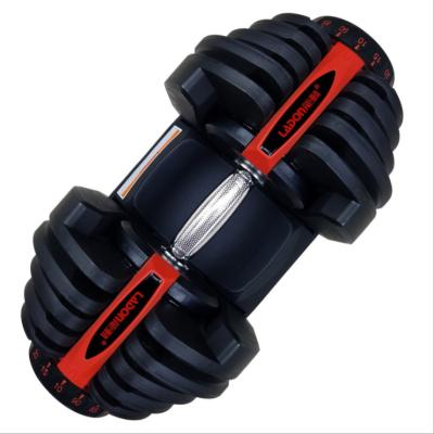 China Dumbbell factory direct sale gym fitness rubber covered equipment 24kg/52.5lb and 40kg/90lb pound adjustable dumbbell suit for sale