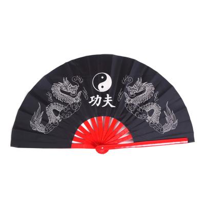 China Design Chinese Tai Chi Kung Fu Bamboo Fan Folding Dragon Fan With 16 for sale