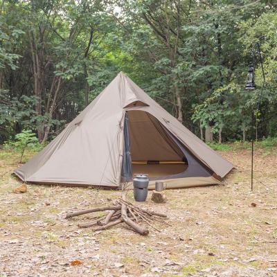 China Waterpoof Custom Logo Wind Mosquito Repellent Double Door Outdoor Camping Single Pyramid Tent for sale