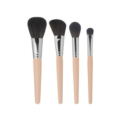 China Angular Blush 4pcs Travel Makeup Brush Wholesale Private Label Soft Synthetic Hair Make Up Brushes Beauty Ever for sale