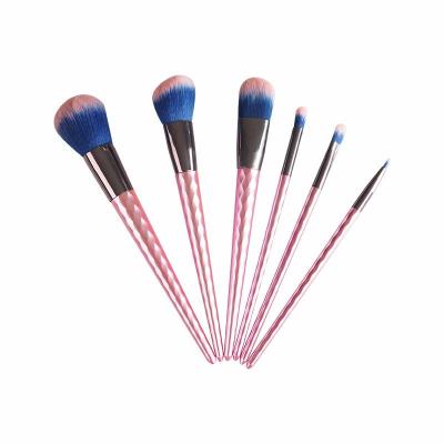 China Angular Blush 6 Sets of Cute Pink Makeup Brushes, Private Label, Professional Custom Manufacturer of Makeup Tools for sale