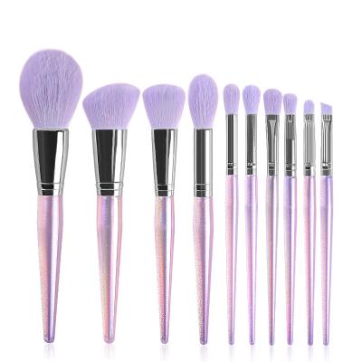 China Angular Blush Wholesale High Quality Custom Crystal Handle Logo Brush Set Beginners Bling Makeup Brushes 10pcs for sale