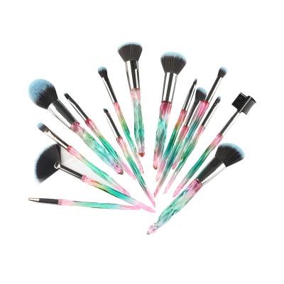 China Angular Blush 2021New 10pcs Crystal Diamond Makeup Brush Soft Synthetic Hair Blush Brush Kit For Makeup for sale