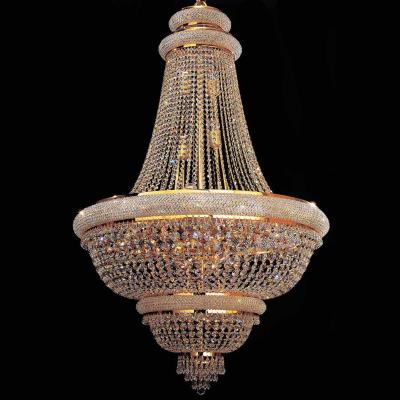 China 90cm diameter k9 crystals chandelier gold pendant lighting traditional nordic popular wedding hanging lamps use decorative lights for sale