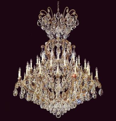 China Modern Traditional Brass Crystal Candle Chandelier Large Color K9 Antique Wrought Iron Luxury Hotel Lighting for sale