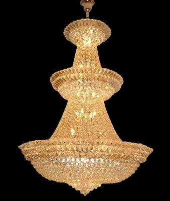 China Traditional Antique Luxury Gold Indoor Stair Lights Indoor Villa Lobby Hotel Mosque Mosque Crystal Chandeliers for sale