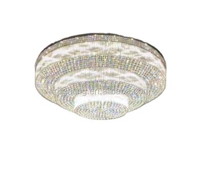 China Large Custom Round Hotel Banquet Wedding Ballroom Lamp LED Crystal Chandeliers Outdoor Mounted Crystal Ceiling Light for sale