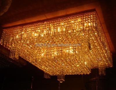 China Large Square Ballroom Banquet Hall Lobby Hotel Chandelier Ceiling Light Modern Crystal Decoration Chandelier for sale