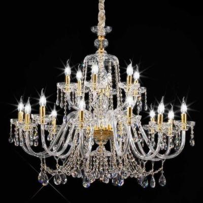 China European Modern Decorative Luxury Bohemia k9 Crystal Wedding Rental Hanging Hotel Lighting Candle Glass Chandelier for sale