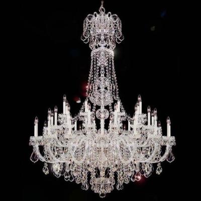 China Large Traditional French Bohemian Lighting Wedding Banquet Crystal Chandelier Candle Light Silver For Foyer Hotel for sale