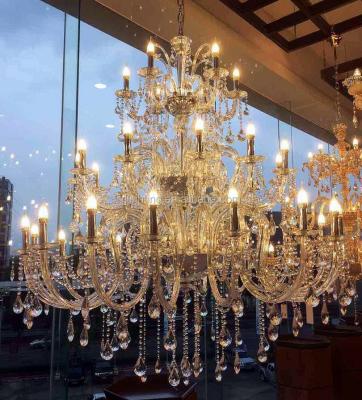 China Modern Luxury Large Glass Arms Wedding Events Decorations Candle Bohemia Crystal Chandelier for sale