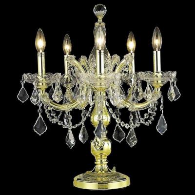 China 5 Lights Luxury Classic European Traditional Crystal Chandelier LED Table Lamp For Hotel for sale