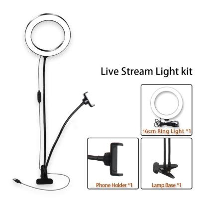 China New 6 Inch Beauty Fill Light Mobile Phone Modern Anchor Desk Light Living Light Artifact Support Multifunctional Living Light for sale