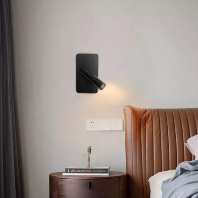 China Modern simple modern wall lamp bedroom spotlight hotel room ed universal head lamp with switch bedside reading lamp for sale