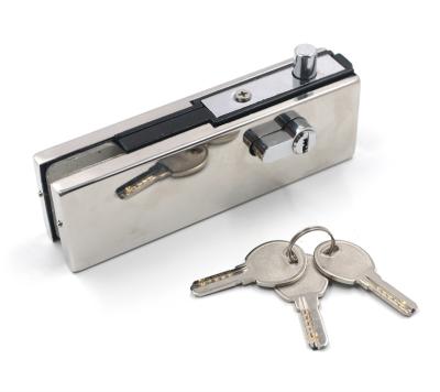 China 10mm-11.9mm Jinli Supplier Stainless Steel Glass Door Lock With Computer Key for sale