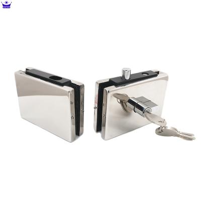 China Factory Price Stainless Steel Cheap Square Hardware 304 Glass Vanity Door Automatic Door Lock Bathroom Accessories for sale