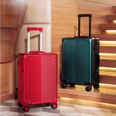 China China Supplier High Quality Travel Suitcase 20' 24' Inch Aluminum Alloy Trolley Luggage Set Leavesking Luggage for sale