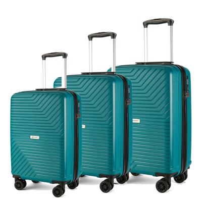 China Factory direct favorable pp handle travel case pp anti-collision and anti-drop case 360 ​​degree rubber wheel 3pcs luggage sets for sale