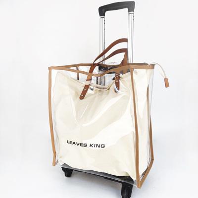 China Pet Luggage China Factory Custom Shopping Bags With 5 Spinner Outside Wheel And Reusable PVC Foldable Shopping Bags for sale