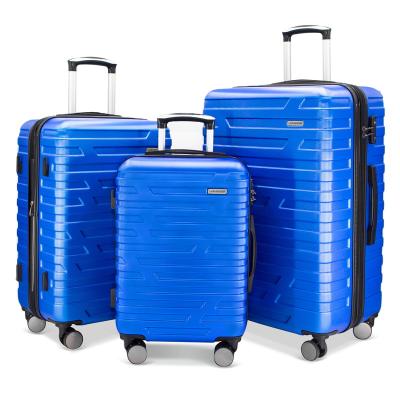 China ABS Guangzhou Factory Luggage 3 Piece Set Suitcase With Durable ABS Material Fashion Multifunction Suitcase for sale