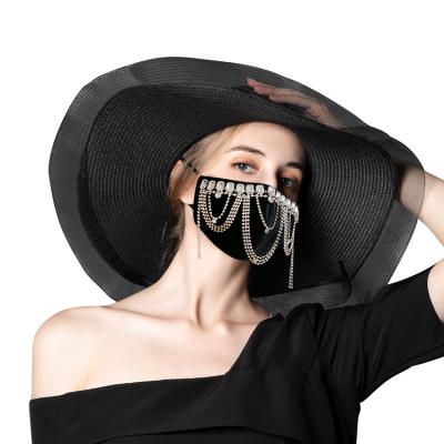 China Resusable Wholesales Fashion Reusable Adjustable Bling Party Mask Cotton Breathable Mask for sale