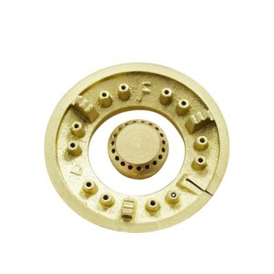 China Household Main CKD Gas Cooker Spare Part Iron Burner Parts Gold Color For 100mm Burner for sale