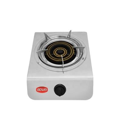 China Household Table Top Gas Stove Knob Control Stainless Steel Single Burner Gas Stove for sale