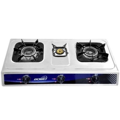 China Household Use 3 Burner Stainless Steel Portable High End Gas Cooker for sale