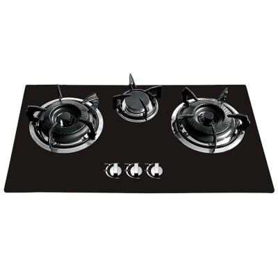 China Household Tempered Glass Top Element Gas Hob Gas Stove 3 Burner for sale