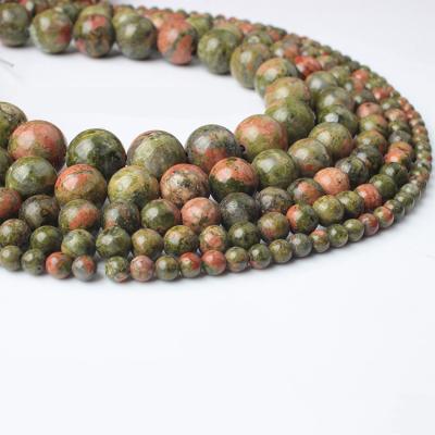 China ODM China Manufacturer Natural Unakite Gemstone Loose Beads Strand For Jewelry for sale