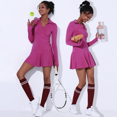 China SKIRTS fashion sportswear long sleeve tennis wear women's tennis dress training gym fitness golf breathable running skirt for sale