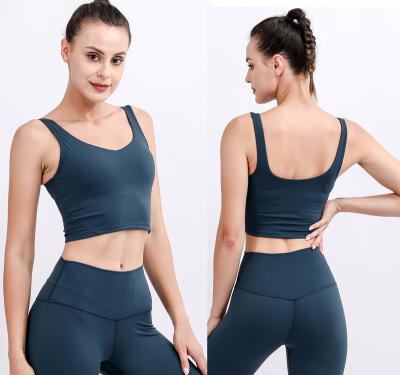 China 2022 Breathable New Lu Align Seamless Women's Back Sports Underwear Gym Yoga Bra U High Impact Padded Sports Bra Crop Tops Vest for sale