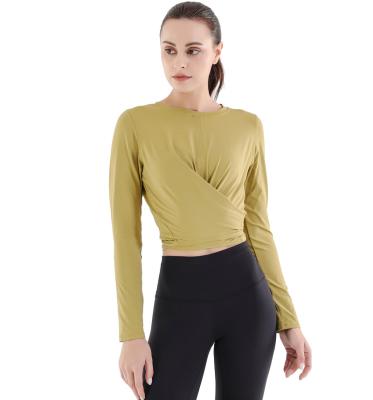 China Wholesale Breathable Outdoor Women Sportswear Yoga Quick Dry Sexy Crop Tops Long Sleeve T-shirts Running Shirts for sale