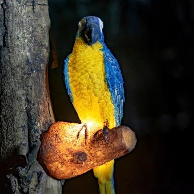 China Outdoor Pattern Light Customization FRP Streetscape Garden Holiday Decoration 3D Led Pattern Animal Parrot Light Lamp for sale