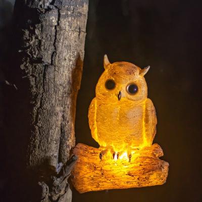 China Outdoor Pattern Light Customization FRP Streetscape Garden Holiday Decoration 3D Led Pattern Animals Owl Luminous Light for sale