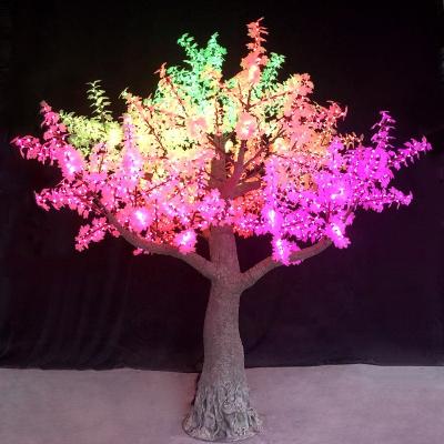 China Customized Outdoor Street Decoration Giant Rose Christmas Festival Lamp 4M13ft DMX512 Pixel Led Tree Light for sale