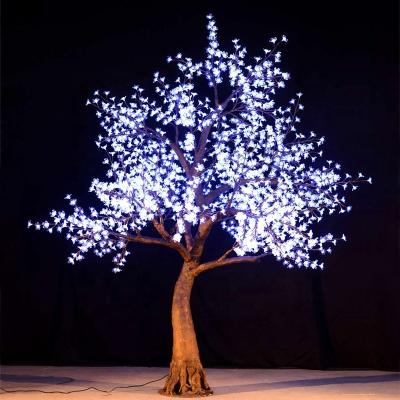 China Rose Outdoor Garden Wedding Decoration Holiday Rose Lamp Lights 2.9M White Christmas Led Cherry Tree for sale