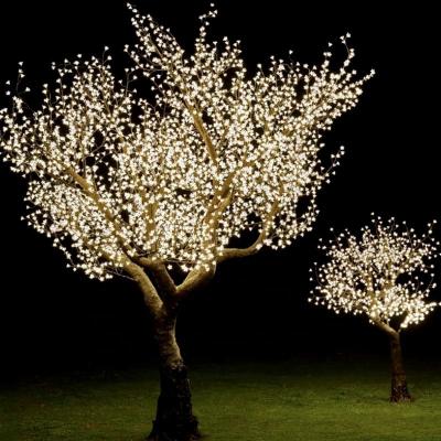 China Fairy Lights 3.6M Warm White Acrylic Rose Flower Outdoor Garden Wedding Decoration Led Cherry Tree Light for sale