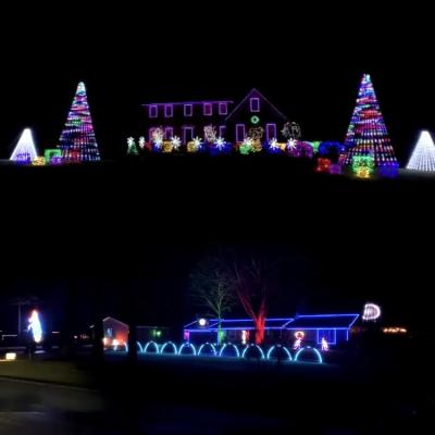 China 3d DMX512 Pixel Control Christmas Music Holiday Light Home Show Aluminum+LED Custom Large Pixel Light Street Decorations for sale