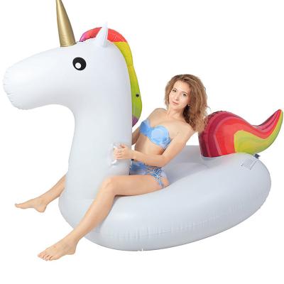 China 60 Inch 1.5M Giant Swan Inflatable Ride-on Toy Float Air Mattress Circle Pool Float Row Tube Water Party Inflatable Swimming Toys 2M Giant Unicorn Floating Pool Swimming Ring for sale