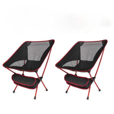 China 2 PCS UltralightMoon lidl Modern Portable Outdoor Folding Camping Chair Chairs Travel Beach Hiking Picnic BBQ Seat Fishing Tools for sale