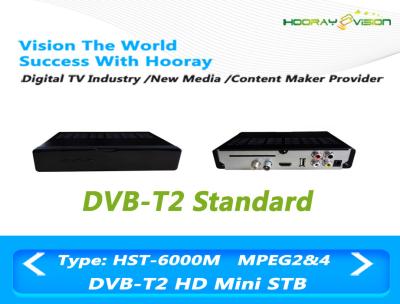 China 75 Ω Full HD Digital TV Box DVB T2 MPEG4 , 10 Watt 1080P Set Top Box AC 90-250 V for sale