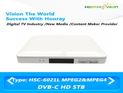 中国 HSC-6021L DVB C HDのH.264/MPEG-4/MPEG-2セット トップ ボックスUSB 2.0 PVRカードを用いないCAS 販売のため