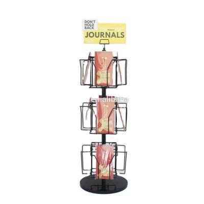 China Metal Countertop Supermarket Poster Small Revolving Free Standing Poster Greeting Card Magazine Play Card Display Racks 18012 for sale