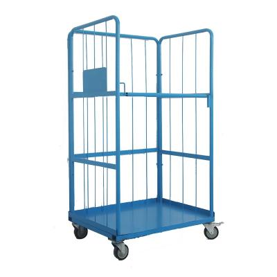 China Eco-friendly Warehouse Workshop Transport Cart Cargo Cart Trolley With 4 Wheels for sale