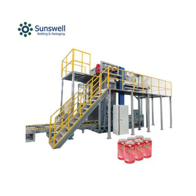 China Sunswell Automatic Food Depalletizer Tin Can Depalletizing Machine Empty Can Depalletizer And Unloading Machine for sale