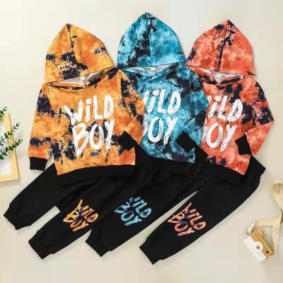 China Children's casual foreign trade spring and autumn sweater two pieces of pants hoodie children's set stock news set for sale