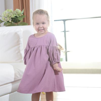 China Polyester / cotton spring and autumn new girls dress cotton and long sleeve dress canvas children dress autumn children's wear for sale