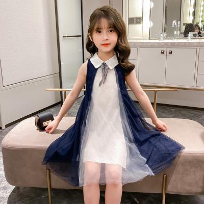 China Viable girls' dress 2021 new summer children's dress summer princess fashion sleeveless dress net red for little girls for sale