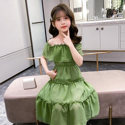 China Viable Girls Dress 2021 Style Summer Dress Skirt Avocado Green Cake Korean Vacation Dress New for sale